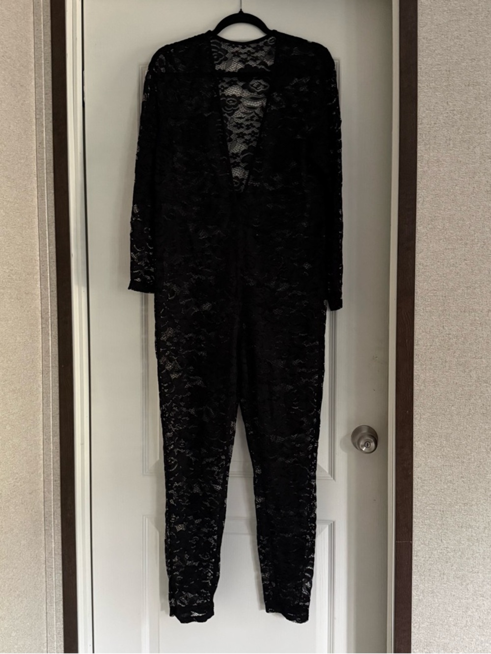 Black Lace Long Sleeve Jumpsuit